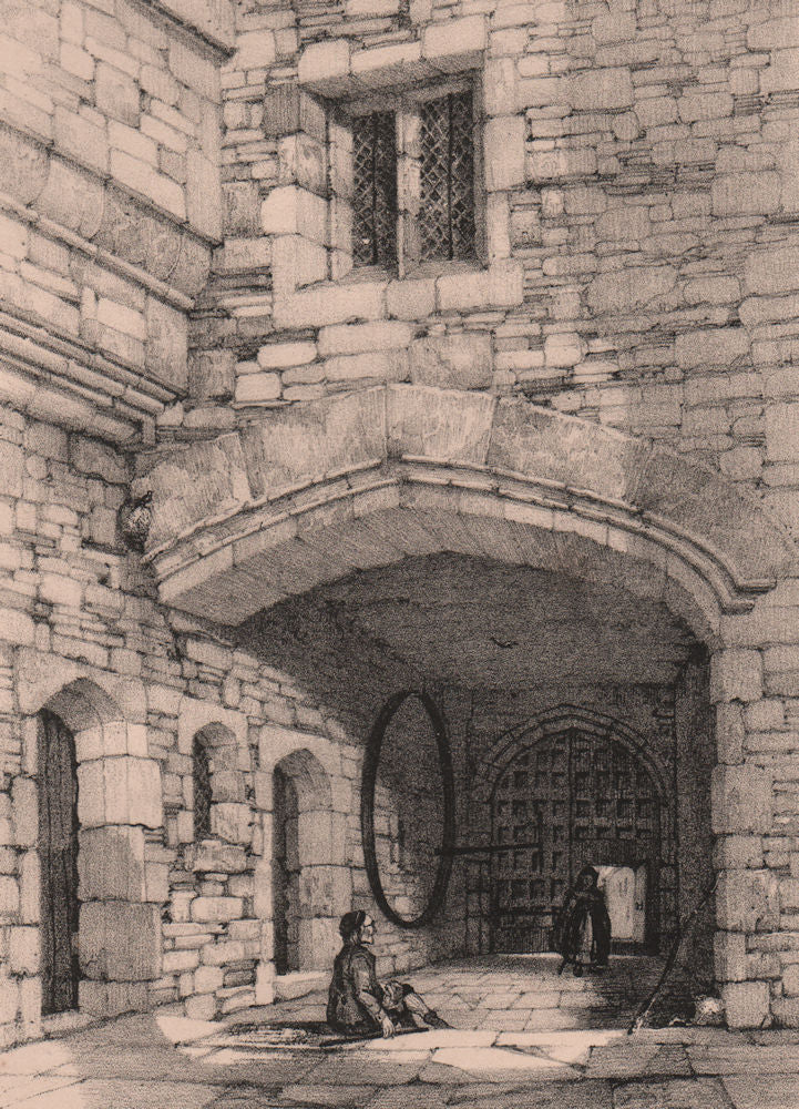 HADDON HALL. Entrance gateway. Derbyshire 1836 old antique print picture